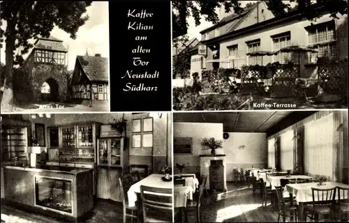 Ak Neustadt im Harz Harztor Thüringen, Kaffee Kilian am alten Tor, Speisesaal, Theke