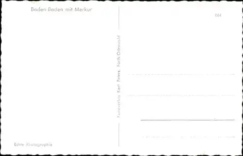 Ak Baden Baden am Schwarzwald, Panorama mit Merkur