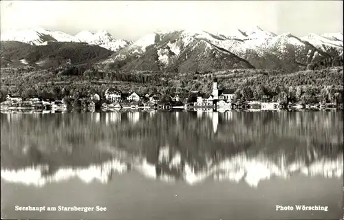 Ak Seeshaupt am Starnberger See Oberbayern, Panorama, See, Berge