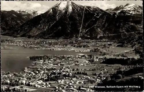 Ak Bad Wiessee in Oberbayern, Panorama, Rottach-Egern mit Wallberg