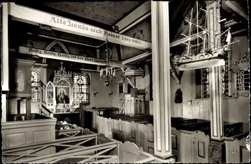 Ak Nordseebad Spiekeroog in Ostfriesland, Inselkirche, Innenansicht