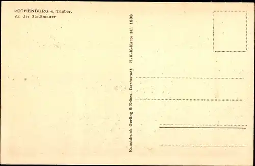 Künstler Ak Rothenburg ob der Tauber Mittelfranken, Stadtmauer