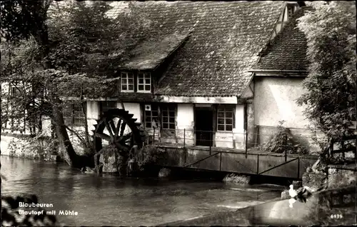 Ak Blaubeuren in Württemberg, Blautopf mit Mühle