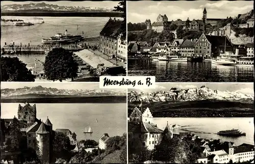 Ak Meersburg am Bodensee, Verschiedene Teilansichten, Schiffe