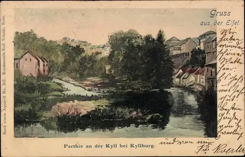 Ak Kyllburg in der Eifel, Partie an der Kyll