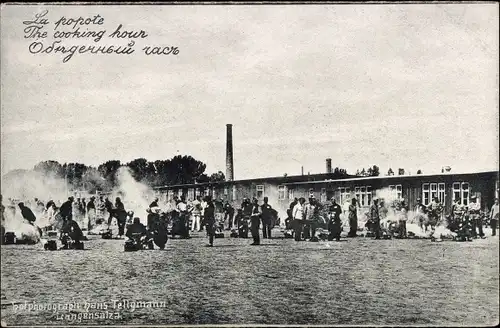 Ak Bad Langensalza in Thüringen, Kriegsgefangenenlager, Vue du camp, Baracke, La popote