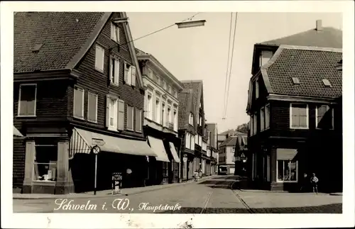 Foto Ak Schwelm in Westfalen, Hauptstraße, Geschäfte