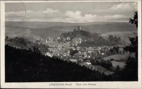 Ak Bad Lobenstein in Thüringen, Panorama vom Geheeg