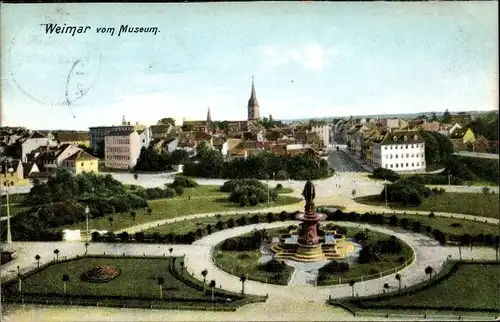 Ak Weimar in Thüringen, Panorama vom Museum