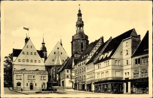 Ak Lutherstadt Eisleben, Markt, Geschäfte, Denkmal