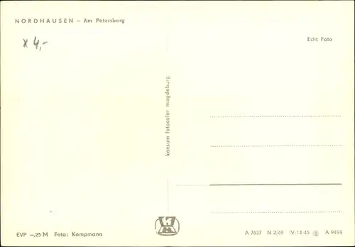 Ak Nordhausen am Harz, Am Petersberg