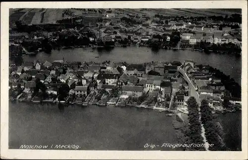 Ak Malchow in Mecklenburg, Luftaufnahme