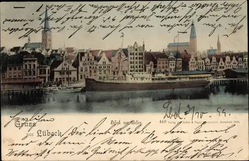 Ak Hansestadt Lübeck, Panorama von Süden