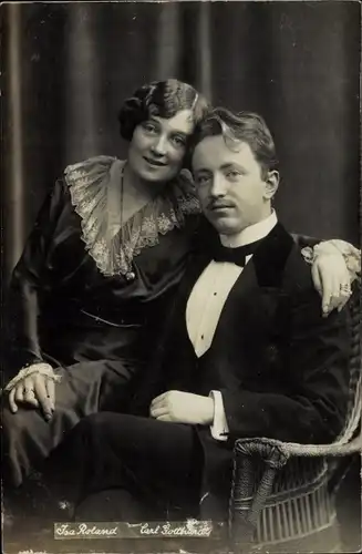 Foto Ak Opernsänger Isa Roland und Carl Gotthardt