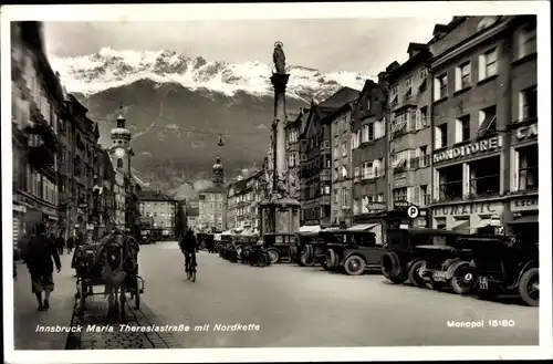Ak Innsbruck in Tirol, Maria Theresia Straße, Nordkette