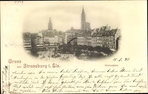 Ak Strasbourg Straßburg Elsass Bas Rhin, Kleberplatz