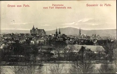 Ak Metz Moselle, Panorama vom Fort Steinmetz aus