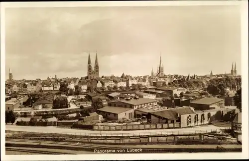 Ak Lübeck in Schleswig Holstein, Panorama