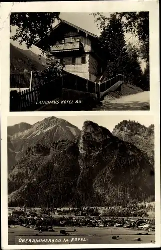 Ak Oberammergau in Oberbayern, Panorama vom Ort, Landhaus Kofel