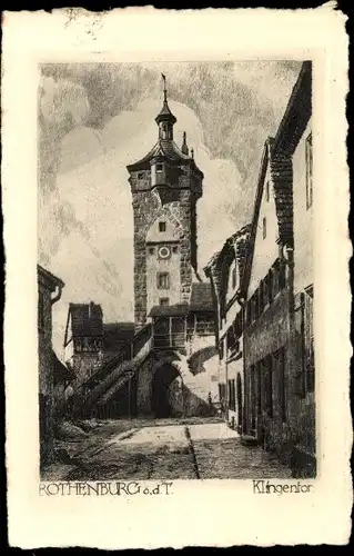 Ak Rothenburg ob der Tauber Mittelfranken, Klingentor