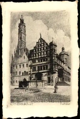 Ak Rothenburg ob der Tauber Mittelfranken, Rathaus