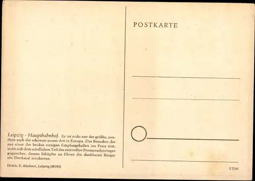 Künstler Ak Preiß, Dorette, Leipzig, Teilansicht vom Hauptbahnhof