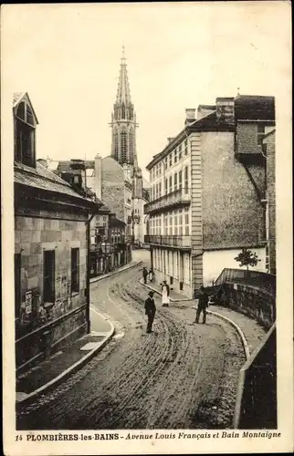 Ak Plombières les Bains Lothringen Vosges, Avenue Louis Francais et Bain Montaigne