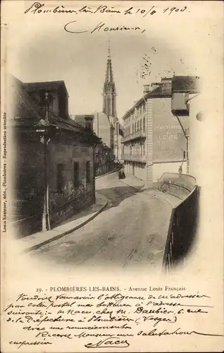 Ak Plombières les Bains Lothringen Vosges, Avenue Louis Francais