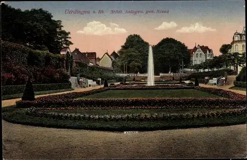 Ak Uerdingen Krefeld am Niederrhein, Städtische Anlagen, gen Nizza