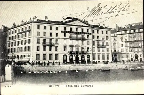 Ak Genève Genf Schweiz, Hotel des Bergues