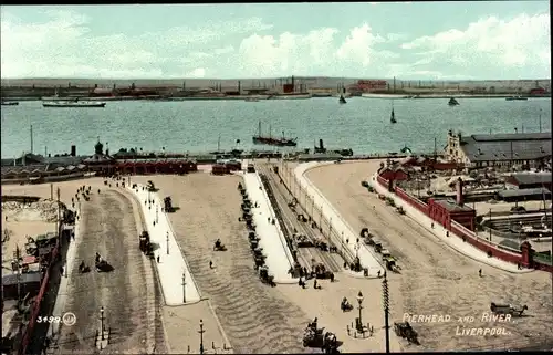 Ak Liverpool Merseyside England, Pierhead and River