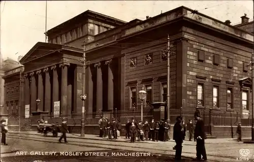 Ak Manchester England, Art Gallery, Mosley Street