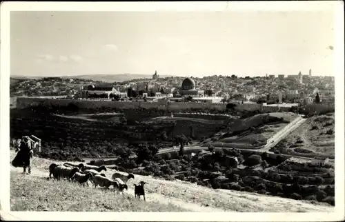 Ak Jerusalem Israel, Ancient Jerusalem from Jericho Road