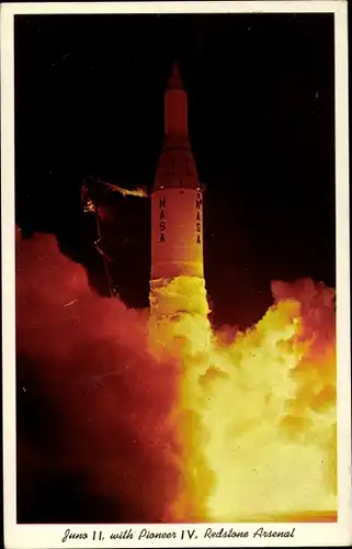 Ak Huntsville Alabama, Redstone Arsenal, Juno II with Pioneer IV, NASA, space probing vehicle