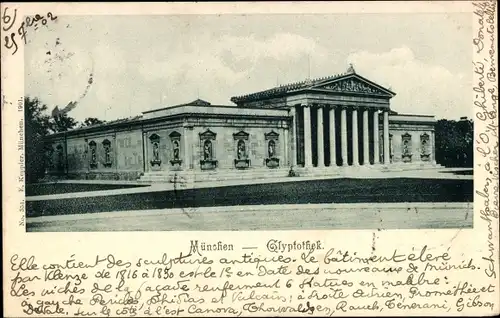 Ak München Bayern, Glyptothek, Außenansicht, Säulen