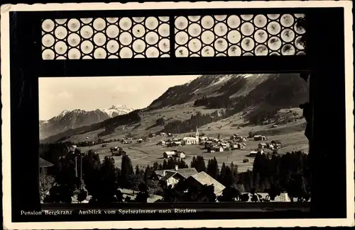 Ak Riezlern Mittelberg Vorarlberg, Pension Bergkranz, Ausblick vom Speisezimmer