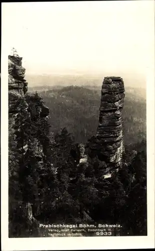 Ak Hřensko Herrnskretschen Elbe Region Aussig, Prebischkegel