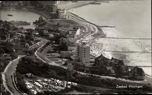 Ak Vlissingen Zeeland Niederlande, Teilansicht, Strandpartie