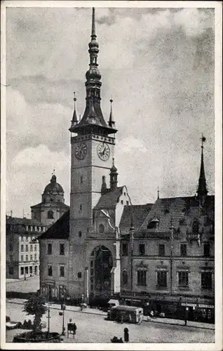 Ak Olomouc Olmütz Stadt, Rathaus, Straßenansicht