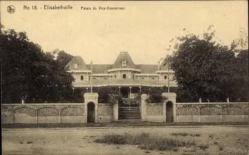 Ak Lubumbashi Elisabethville DR Kongo Zaire, Palais du Vice-Gouverneur