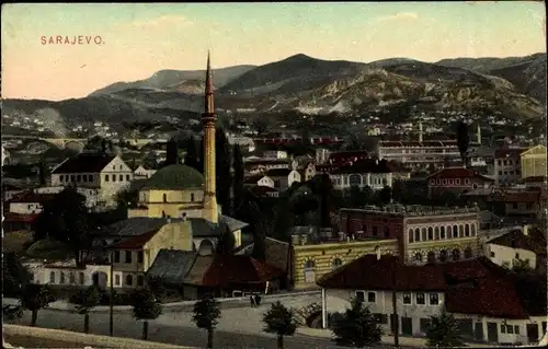 Ak Sarajevo Bosnien Herzegowina, Gesamtansicht