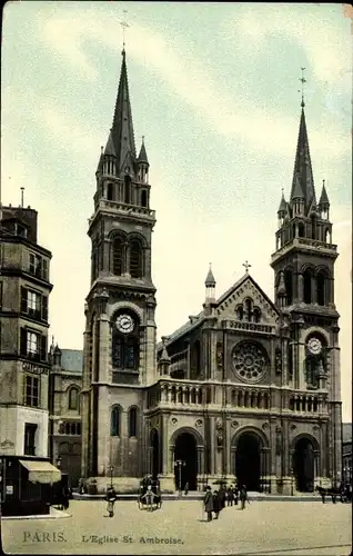 Ak Paris XI, L'Eglise St. Ambroise