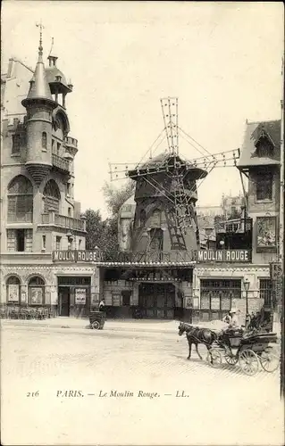 Ak Paris XVIII Montmartre, Le Moulin Rouge