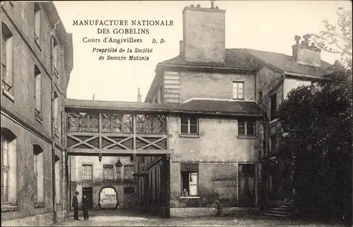 Ak Paris XIII., Manufacture Nationale des Gobelins, Cours d'Angivillers
