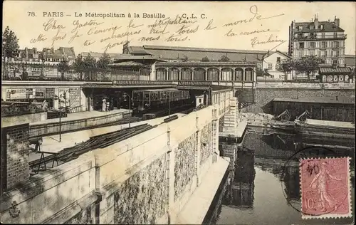 Ak Paris XII, Le Métropolitain á la Bastille