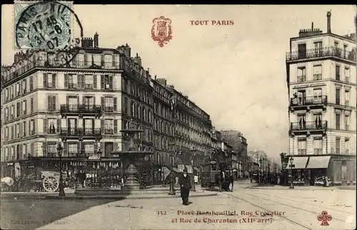 Ak Paris XII., Place Rainhouillet, Rue Crozatier et Rue de Charenton