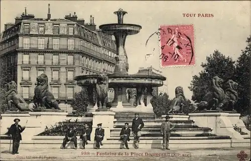 Ak Paris XII., Fontaine de la Place Daumesnil