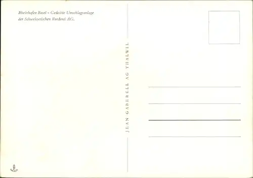 Ak Bâle Basel Stadt Schweiz, Rheinhafen Basel, gedeckte Umschlagsanlage, Kran