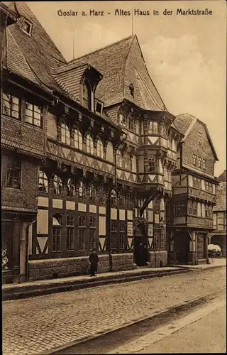 Ak Goslar am Harz, Altes Haus in der Marktstraße, Fachwerk