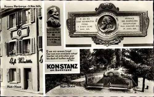 Ak Konstanz am Bodensee, Hus-Haus, Hus-Stein, Portrait